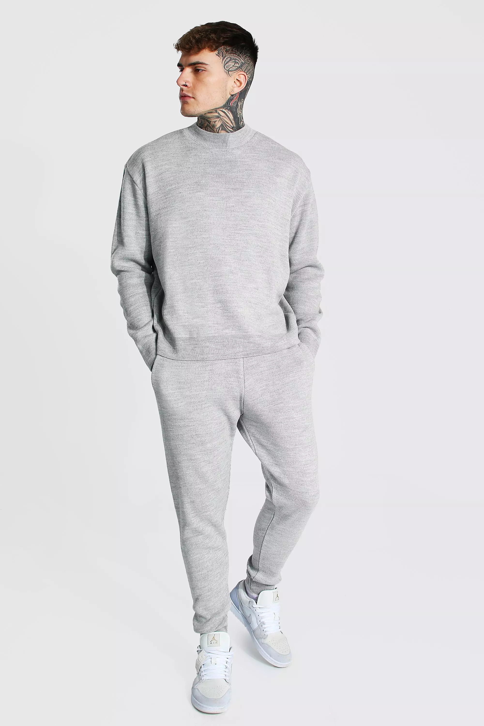 Extended Neck Knitted Jumper Jogger Set